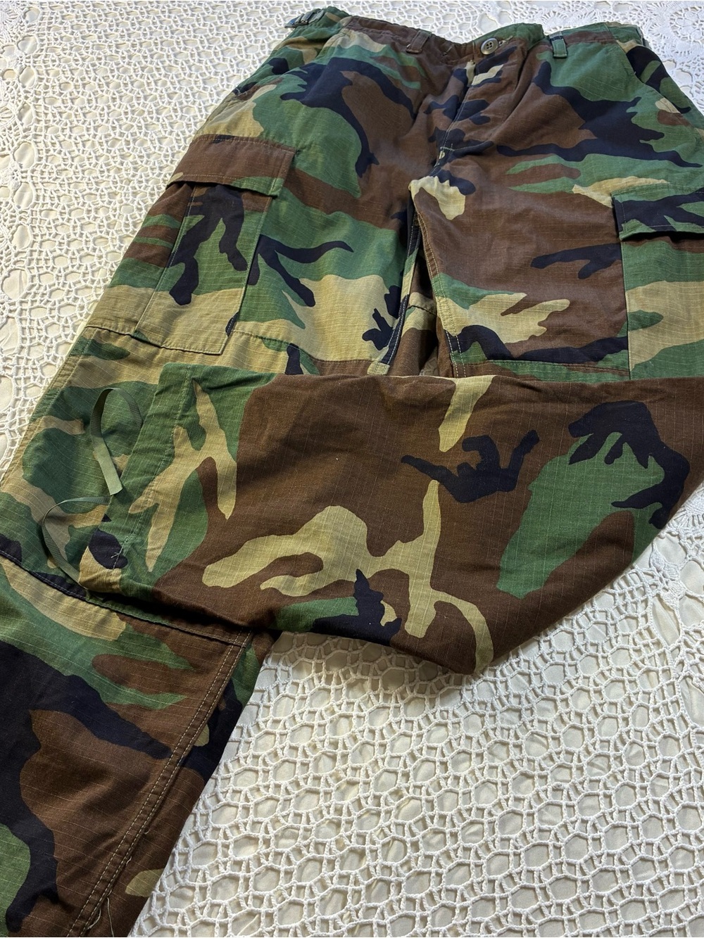 Military Woodland Camouflage BDU Pants Small Short Militaria